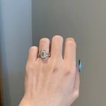 0.90 TCW Emerald Shaped Moissanite Bezel Half Eternity Wedding Band 6