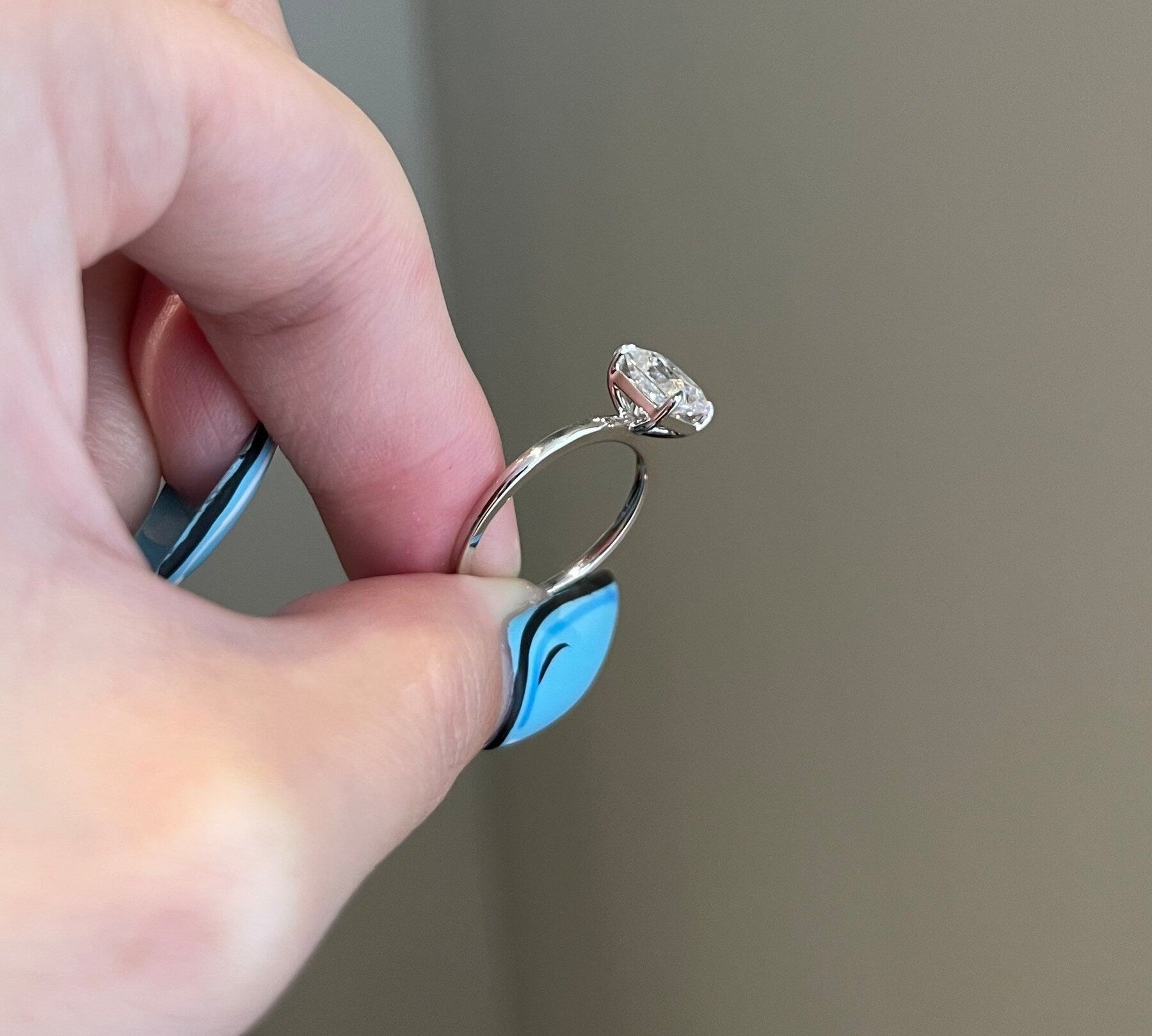 1.50 CT Radiant Shaped Moissanite Solitaire Engagement Ring 1