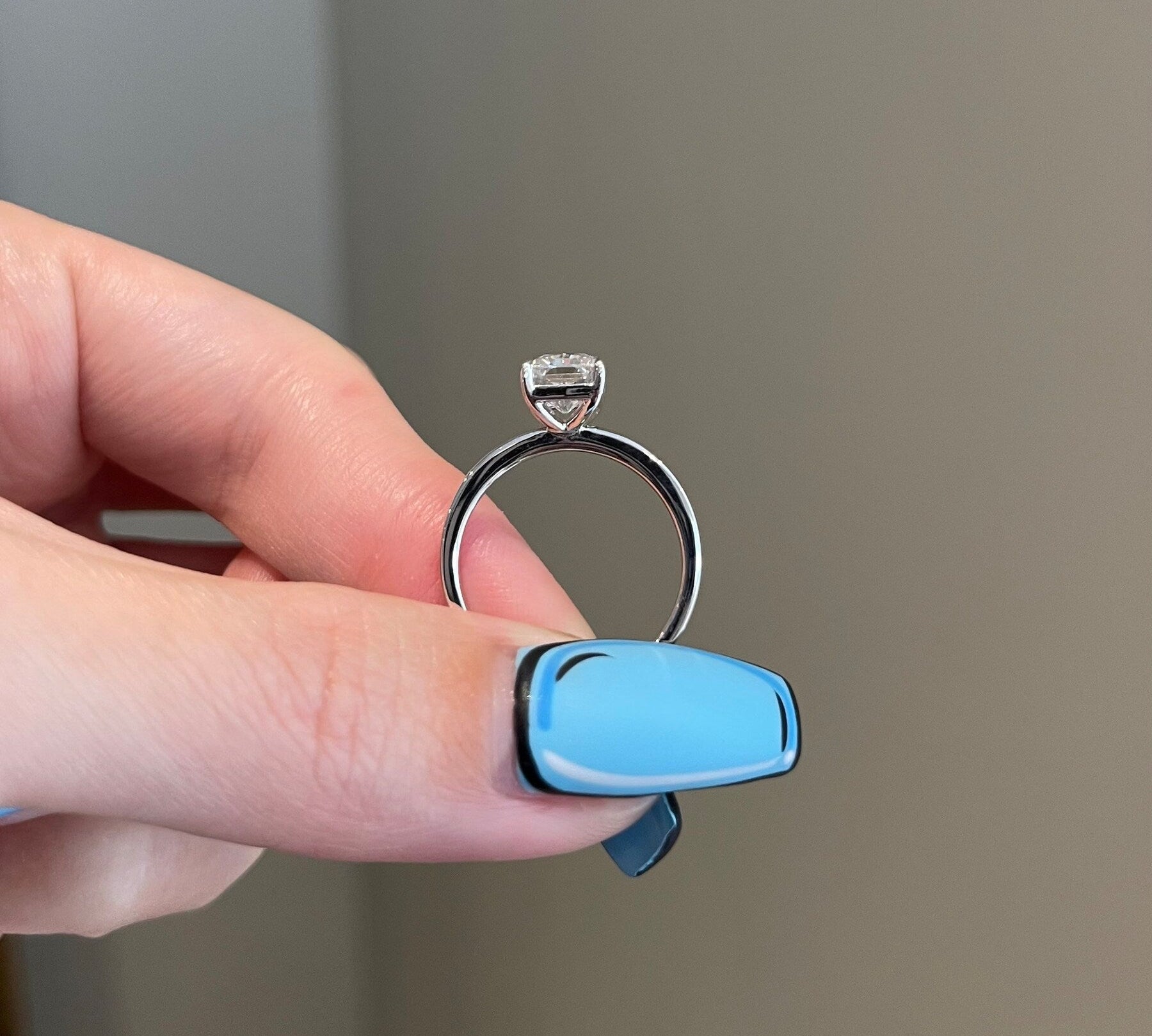 1.50 CT Radiant Shaped Moissanite Solitaire Engagement Ring 5