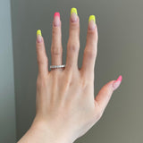 0.70 TCW Round Shaped Moissanite Seven Stones Wedding Band 7