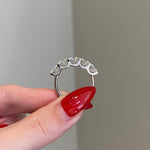 4.0 TCW Round Shaped Moissanite Five Stones Wedding Band 5