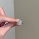 5.0 CT Emerald Shaped Moissanite Solitaire Engagement Ring 1