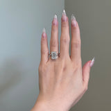 5.0 CT Emerald Shaped Moissanite Solitaire Engagement Ring 2