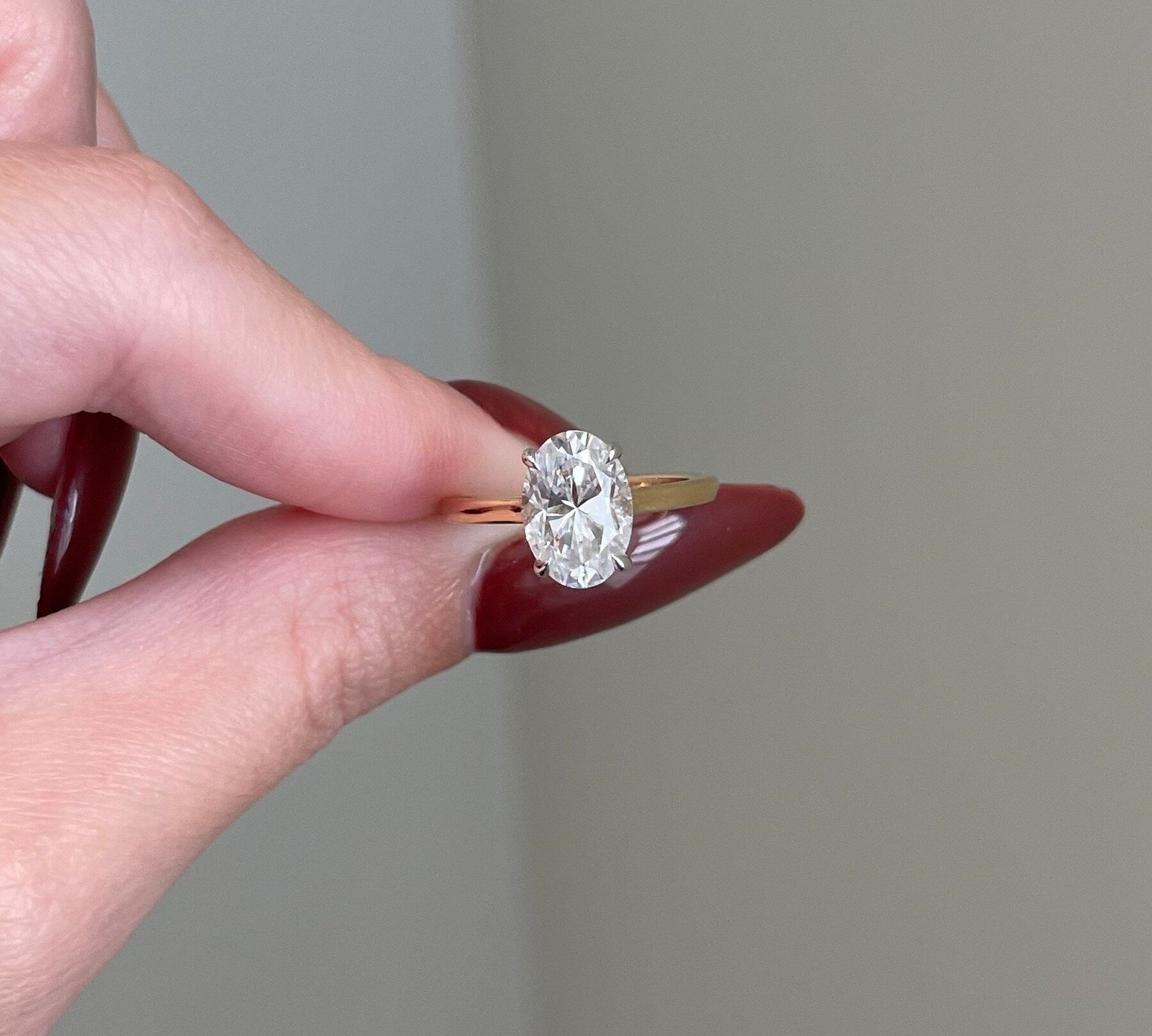 2.50 CT Oval Shaped Moissanite Solitaire Engagement Ring 1