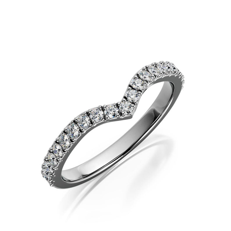 0.21 CT Round Curved EF/VS1 Diamond Engagement Ring 6