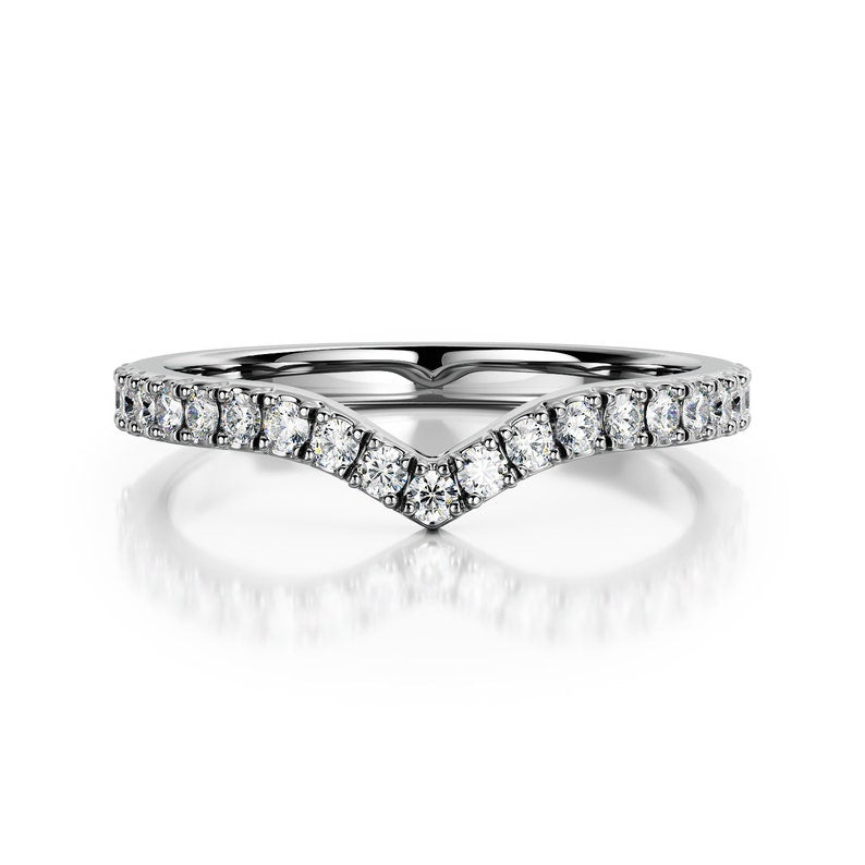 0.21 CT Round Curved EF/VS1 Diamond Engagement Ring 4