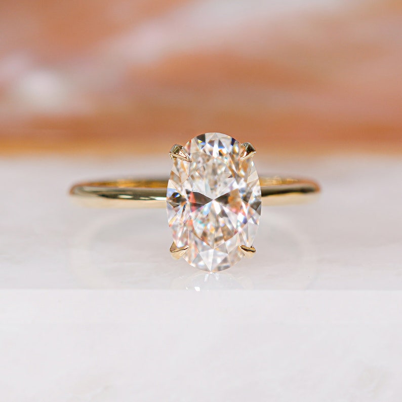 2.28 CT Oval Solitaire CVD F/VS1 Diamond Engagement Ring 2