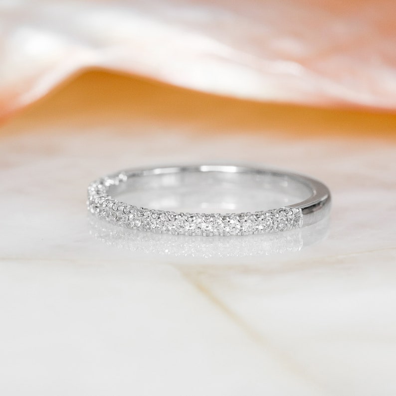 0.90 CT Round Half Eternity EF/VS1 Diamond Engagement Ring 2