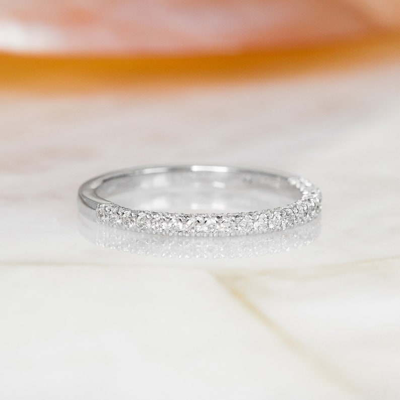 0.90 CT Round Half Eternity EF/VS1 Diamond Engagement Ring 1