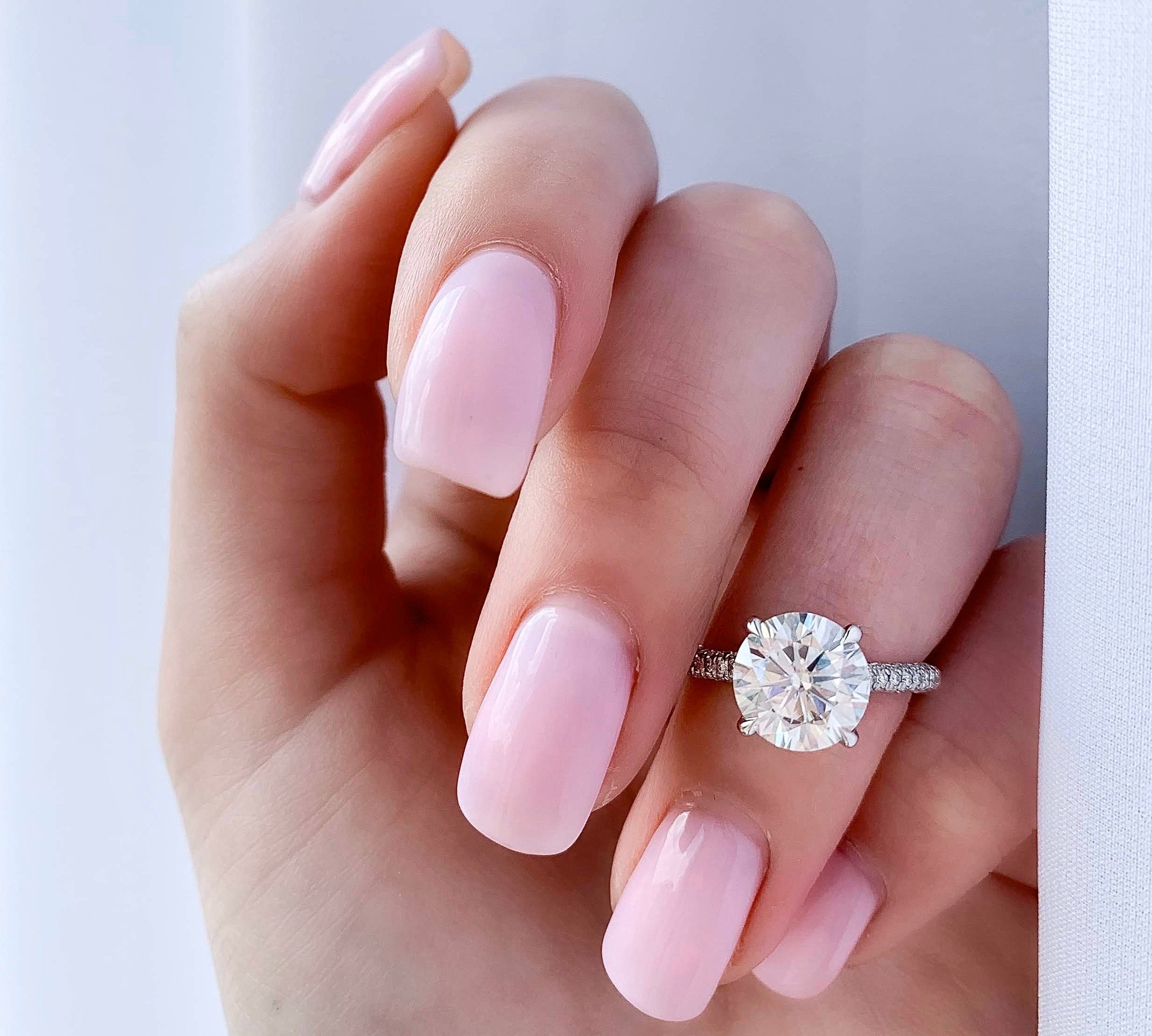 2.5 CT Round Cut Hidden Halo & Pave Setting Engagement Ring 2