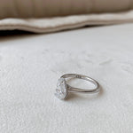 1.5 CT Pear Hidden Halo Moissanite Engagement Ring 5