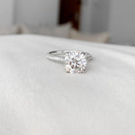 2.5 CT Round Cut Hidden Halo & Pave Setting Engagement Ring 8