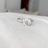 2.5 CT Round Cut Hidden Halo & Pave Setting Engagement Ring 8