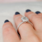 1.0 CT Emerald Halo Style Moissanite Engagement Ring 3