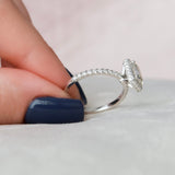 1.0 CT Emerald Halo Style Moissanite Engagement Ring 7