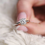 2.0 CT Cushion Hidden Halo & Solitaire Moissanite Engagement Ring 8