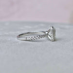 1.0 CT Emerald Halo Style Moissanite Engagement Ring 2