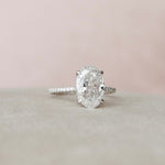 3.5 CT Oval Hidden Halo & Pave Moissanite Engagement Ring 3