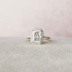3.5 CT Radiant Halo Style Moissanite Engagement Ring 9