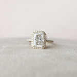 3.5 CT Radiant Halo Style Moissanite Engagement Ring 8