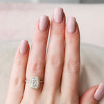 3.5 CT Radiant Halo Style Moissanite Engagement Ring 2