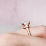 2.0 CT Oval Hidden Halo & Pave Setting Moissanite Engagement Ring 2