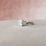 3.0 CT Princess Cut Three Stone Moissanite Engagement Ring 8