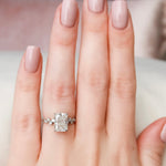 3.5 CT Radiant Halo Style Moissanite Engagement Ring 10