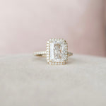 3.5 CT Radiant Halo Style Moissanite Engagement Ring 6