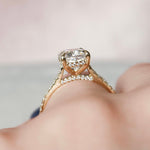 2.5 CT Cushion Hidden Halo & Pave Setting Moissanite Engagement Ring 3