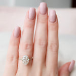 3.5 CT Oval Hidden Halo & Pave Moissanite Engagement Ring 8