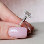 3.5 CT Radiant Hidden Halo Pave  Moissanite Engagement Ring 5