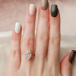 3.5 CT Oval Hidden Halo & Pave Moissanite Engagement Ring 2