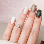 1.5 CT Emerald Solitaire & Hidden Halo Moissanite Engagement Ring 2