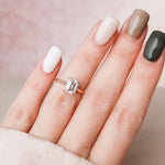 1.5 CT Emerald Solitaire & Hidden Halo Moissanite Engagement Ring 7