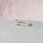 2.0 CT Cushion Cut Pave Setting Moissanite Engagement Ring 4