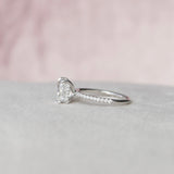 2.0 CT Cushion Cut Pave Setting Moissanite Engagement Ring 4
