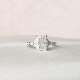 3.50 CT Radiant Cluster Style Moissanite Engagement Ring 7