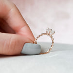 1.5 CT Oval Hidden Halo Moissanite Engagement Ring With Twisted Band 2