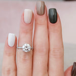 2.5 CT Round Cut Hidden Halo & Pave Setting Engagement Ring 1