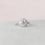 3.0 CT Round Cut Halo Style Moissanite Engagement Ring 2