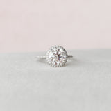 3.0 CT Round Cut Halo Style Moissanite Engagement Ring 2