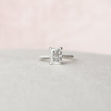 2.0 CT Radiant Hidden Halo & Pave Setting Moissanite Engagement Ring 5