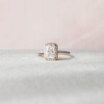 2.0 CT Radiant Halo Pave Moissanite Engagement Ring 9