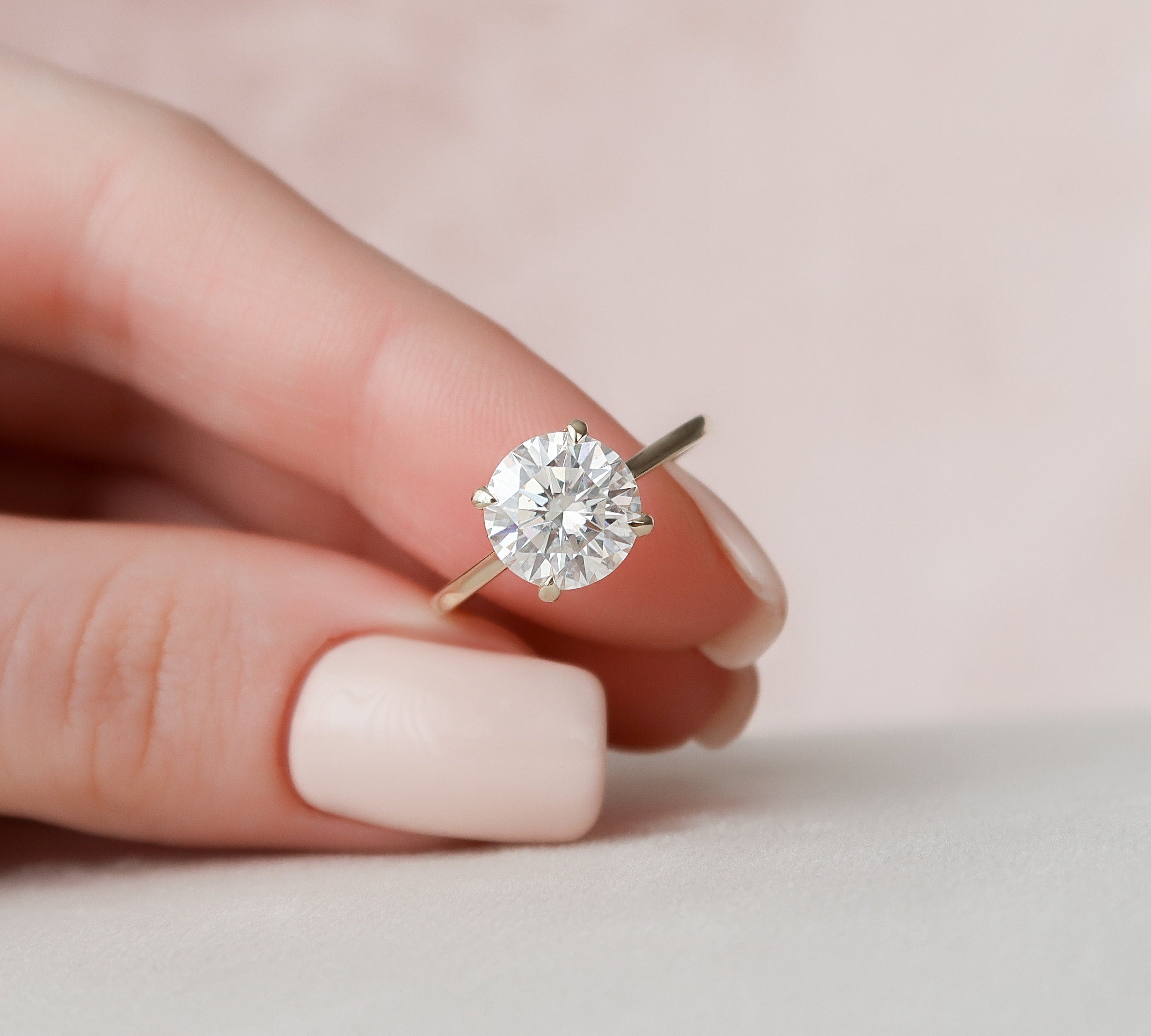 3.0 CT Round Cut Solitaire Style Moissanite Engagement Ring 1