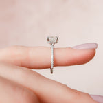 1.5 CT Cushion Hidden Halo Pave Moissanite Engagement Ring 4