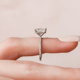 2.5 CT Emerald Hidden Halo & Pave Moissanite Engagement Ring 3