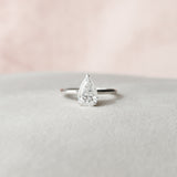 1.5 CT Pear Hidden Halo Moissanite Engagement Ring 3