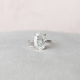 5.0 CT Oval Cut Solitaire Style Moissanite Engagement Ring 6