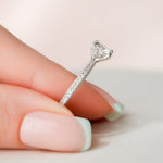 1.5 CT Round Moissanite Engagement Ring With Pave Setting 7